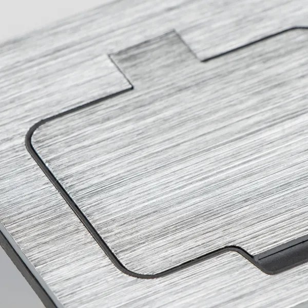 Brilagi - Presa doppia da incasso a pavimento per esterno IP55 cromo opaco rettangolare