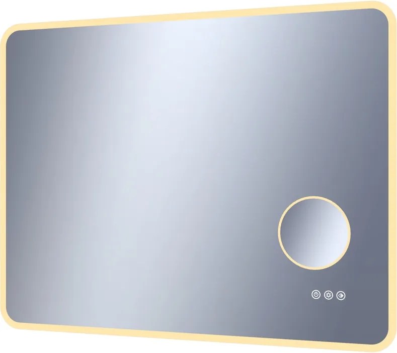 Specchio con illuminazione integrata bagno rettangolare SENSEA L 90 x H 70 x P 3.1 cm grigio / argento