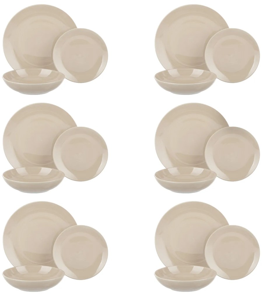 Servizio 18 piatti colorati grigi in stoneware