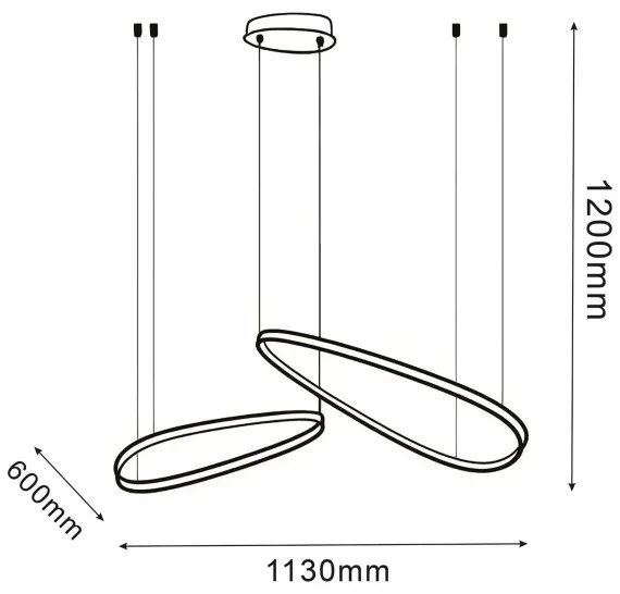 Lampada a sospensione LED su cavo MICHELLE LED/48W/230V 4000K nero