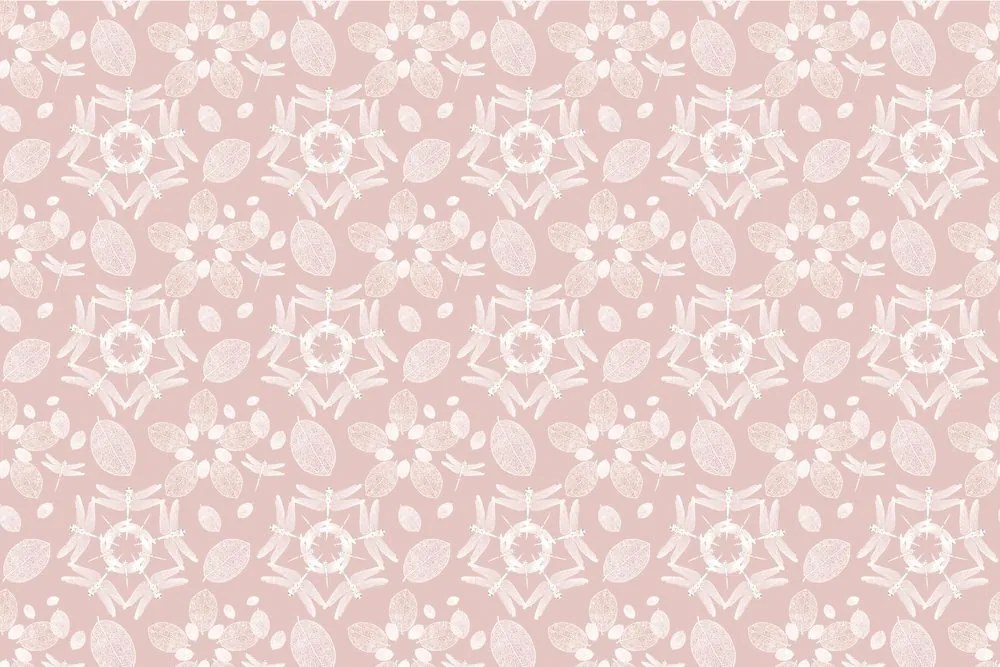Carta da parati – Libellule rosa nel cerchio Mandala