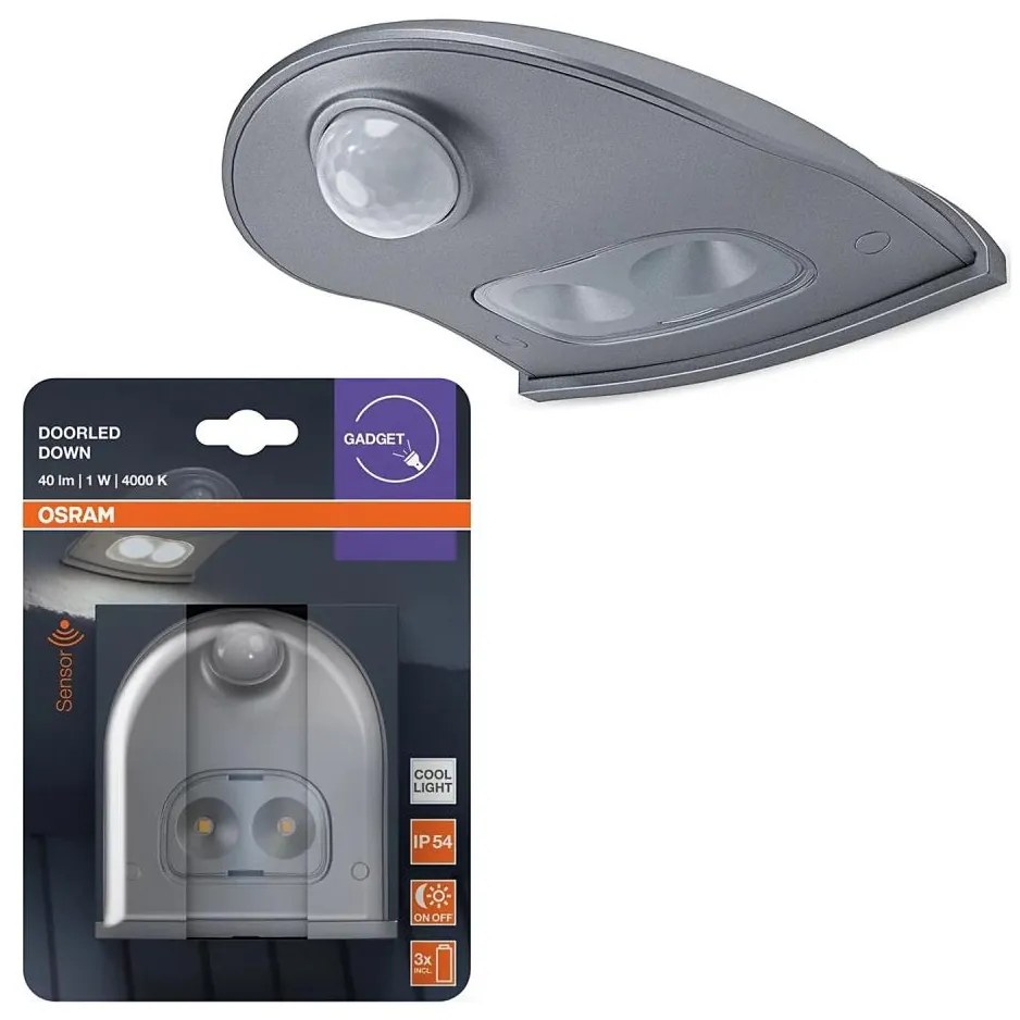 Osram - Applique esterna a LED con sensore DOORLED LED/0,5W/3xAA IP54