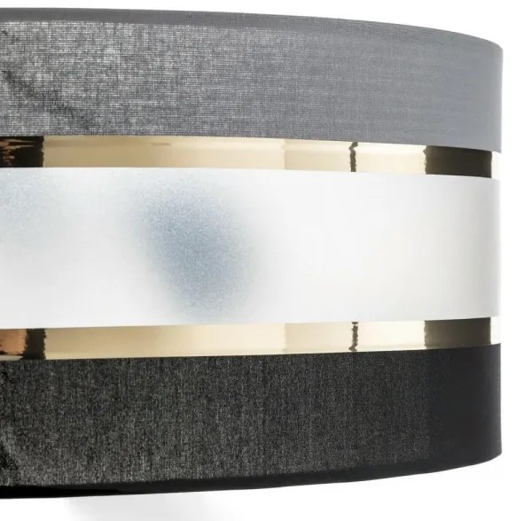 Lampadario a sospensione con supporto rigido HELEN 3xE27/15W/230V nero/grigio/oro