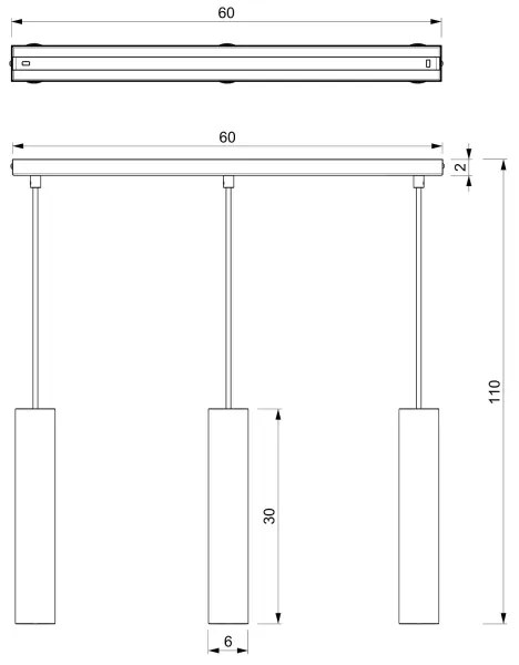 Lampadario a sospensione con filo RAITO 3xGU10/8W/230V ottone