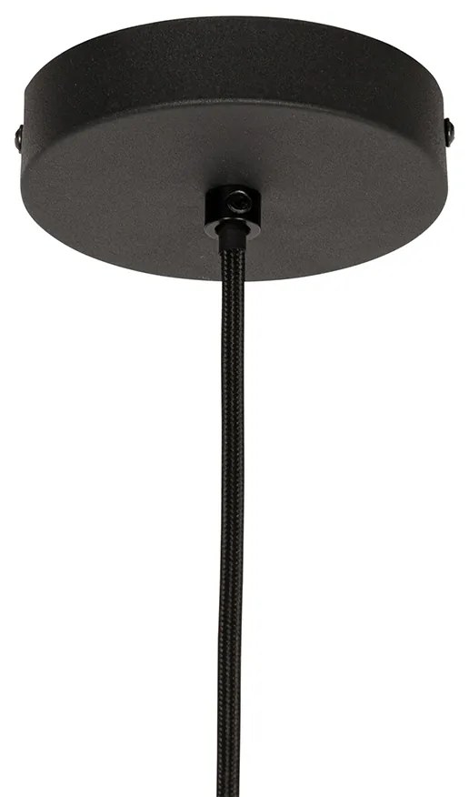 Lampada a sospensione di design nera con vetro dorato - Bert