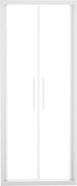 Porta doccia saloon L 77-81 cm x H 195 cm per nicchia in vetro trasparente SP. 6 mm, profilo opaco bianco, serie Record