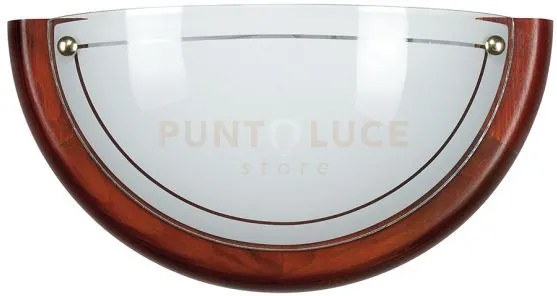 Applique a parete 1010 bianca con legno 1 luce attacco e27 30x9,5x15cm