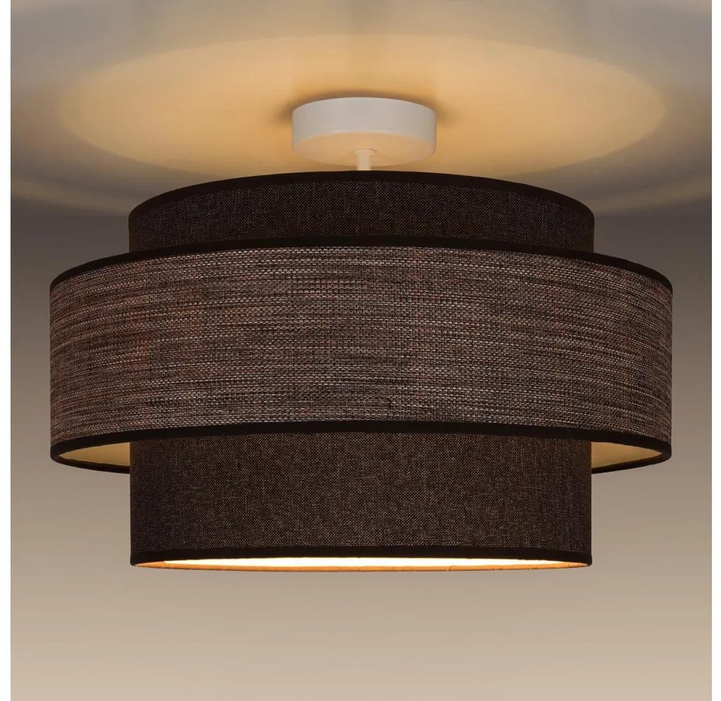 Lampadario a plafone GRACE 1xE27/60W/230V diametro 40 cm marrone/beige
