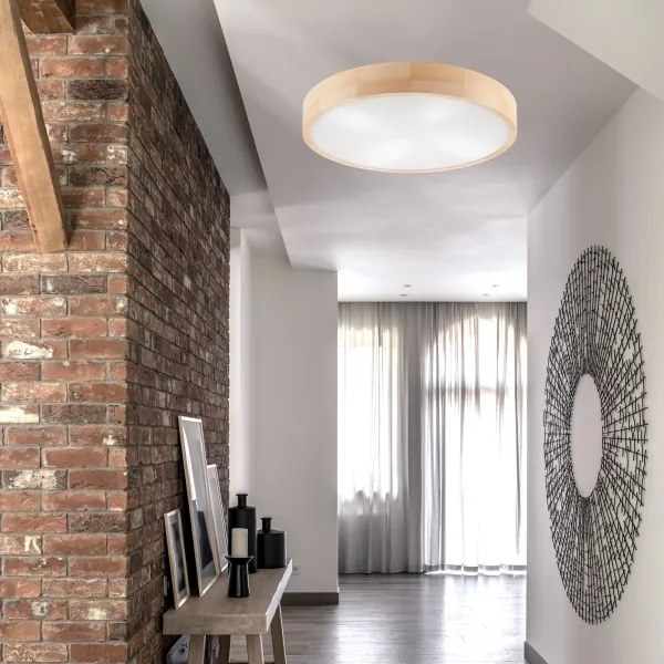 Plafoniera NATURAL 4xE27/60W/230V ø 57,5 cm pino