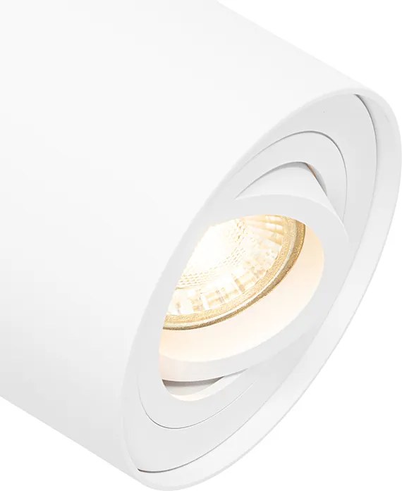 Set di 4 faretti da soffitto moderni bianchi orientabili e inclinabili - Rondoo Up