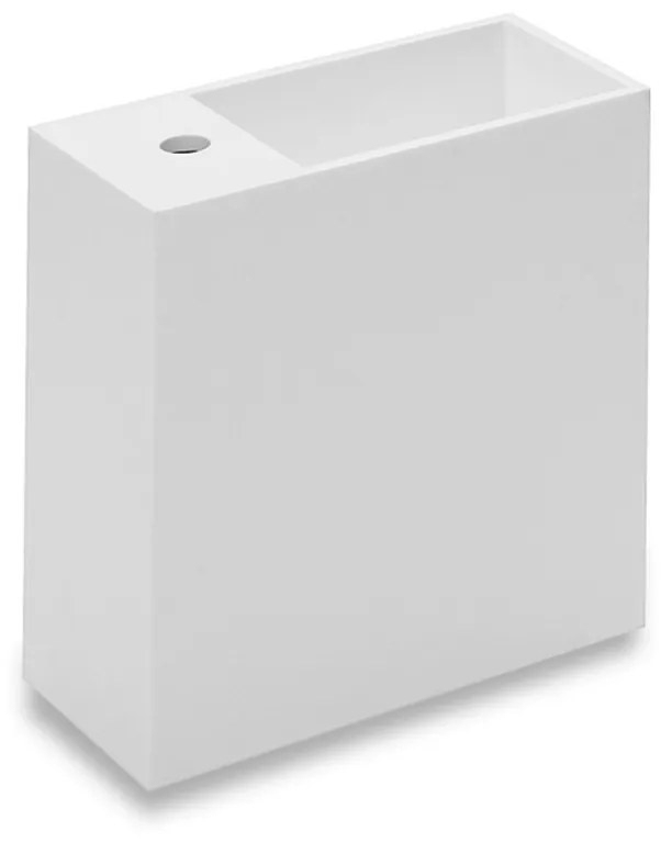 Lavabo Destro 40x20 con vano Laterale e Sifone bianco Satinato Compact 739120621 Cosmic