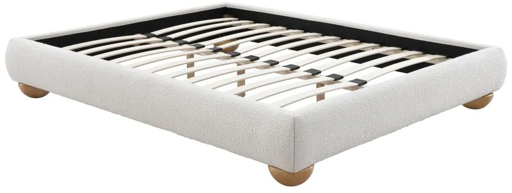 Rete deco con giroletto 140 x 190 cm Tessuto bouclette Bianco - ELENAE di YSMÉE