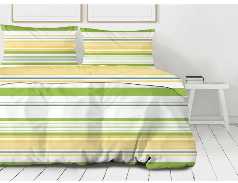 Biancheria da letto premium in cotone di colore verde Rozmer: 140x200 cm | 1 x 70x80 cm