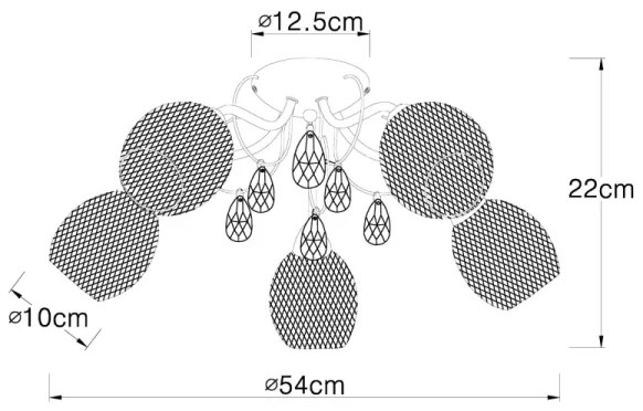 Globo 56689-5 - Lampadario a plafone KORDULA 5xE14/40W/230V