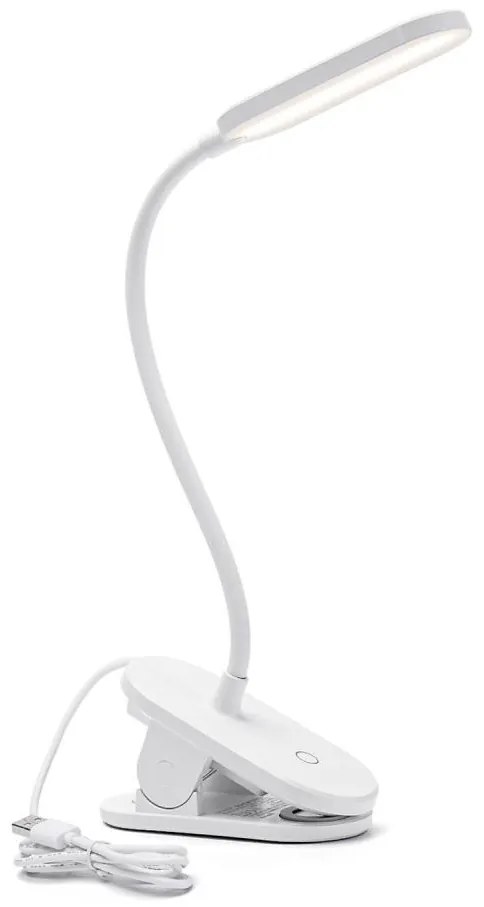 Aigostar - Lampada da tavolo LED dimmerabile con clip LED/2,5W/5V bianco