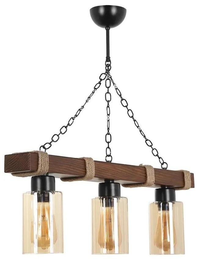 Lampadario a catena JASMIN 3xE27/40W/230V marrone/beige