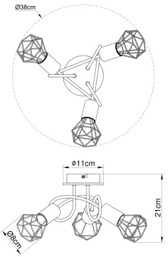 Globo 54802S-3 - Faretto XARA 3xE14/40W/230V