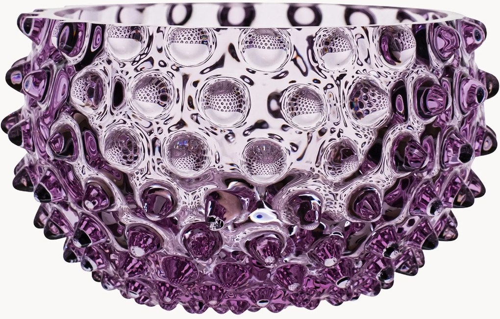 Set di 4 ciotole da snack in vetro soffiato Hobnail
