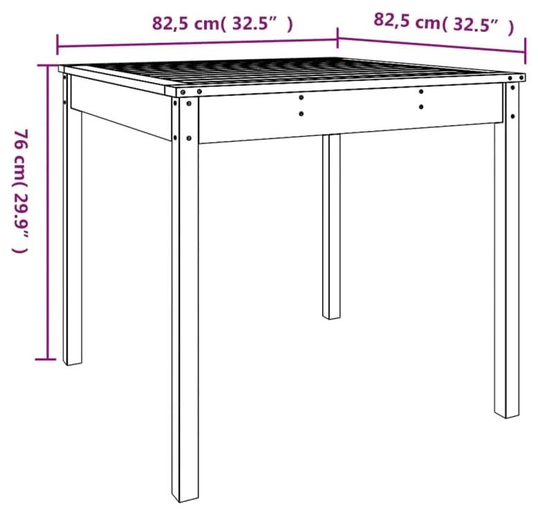 Tavolo da Giardino Grigio 82,5x82,5x76 cm Legno Massello Pino