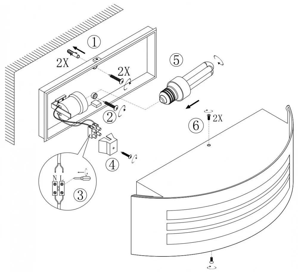 Applique Legno E27 IP54 da Esterno Antiabbagliamento - Serie SHELL Base E27