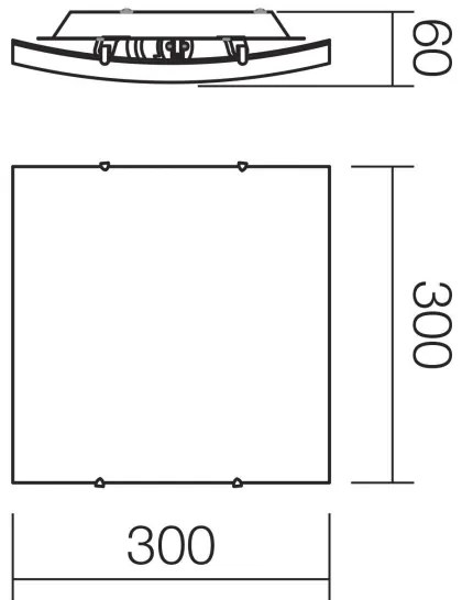 Redo 05-904 - Plafoniera ISIDE 1xE27/42W/230V 30x30 cm trasparente