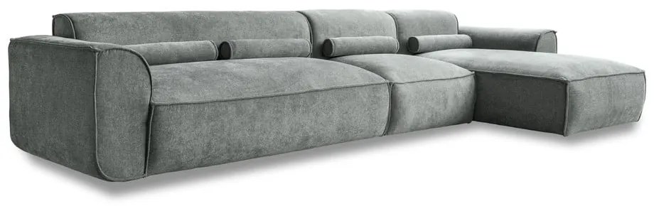 Divano angolare componibile in verde chiaro (con penisola a destra) Flex Felix – Miuform