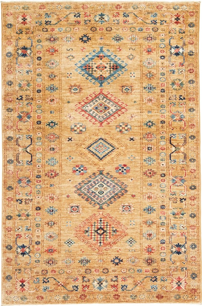 Kazak Tappeto 130x190 Marrone (Pakistan) Annodato A Mano