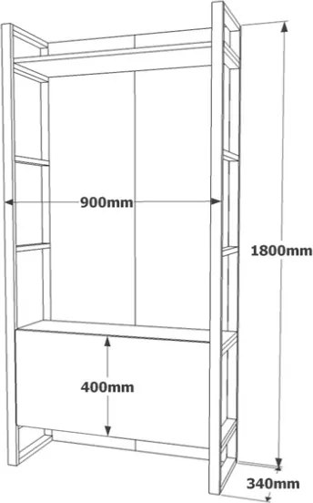 Mobile Ingresso Con Scarpiera Appendiabiti E Specchio Stile Industrial Fiona SX