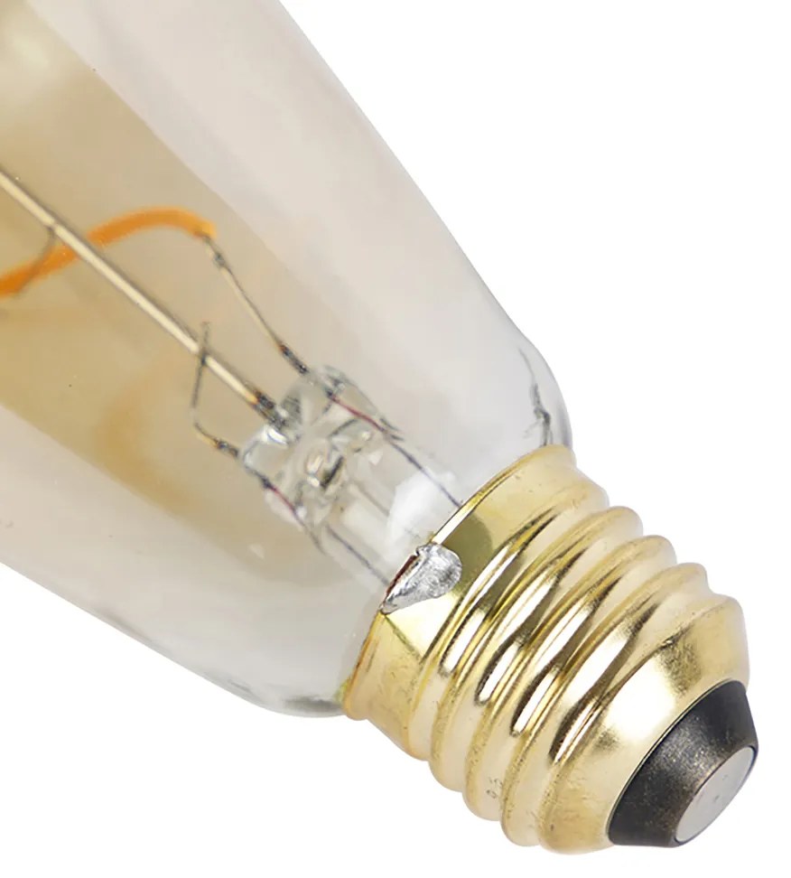 Set di 3 lampadine LED a spirale E27 dimmerabili ST64 oro 4W 270lm 2100K