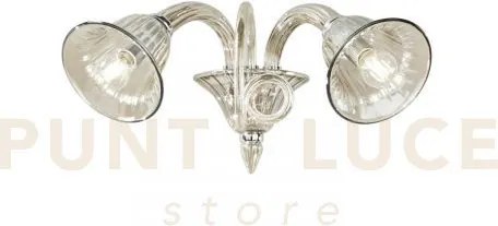 Applique a parete poseidon champagne 2 luci attacco e14 37x37x23,5c...