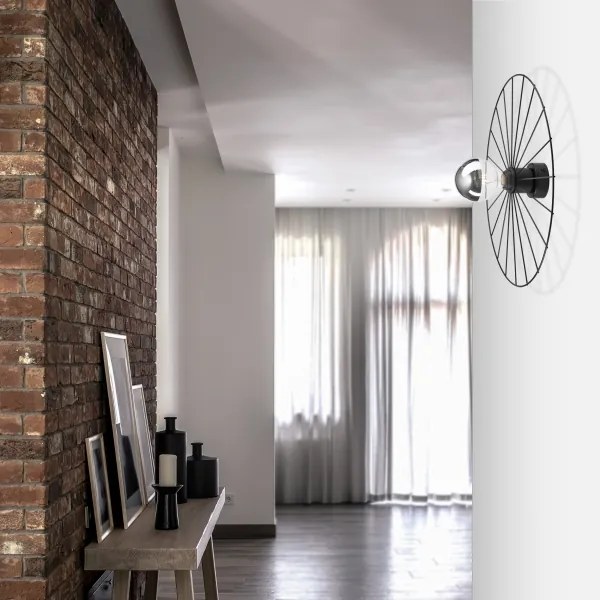 Applique MONTANA 1xE27/15W/230V diametro 45 cm nero