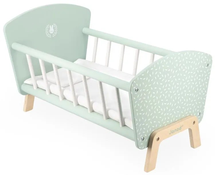 Culla in legno per bambole con copertina e cuscino - Zen