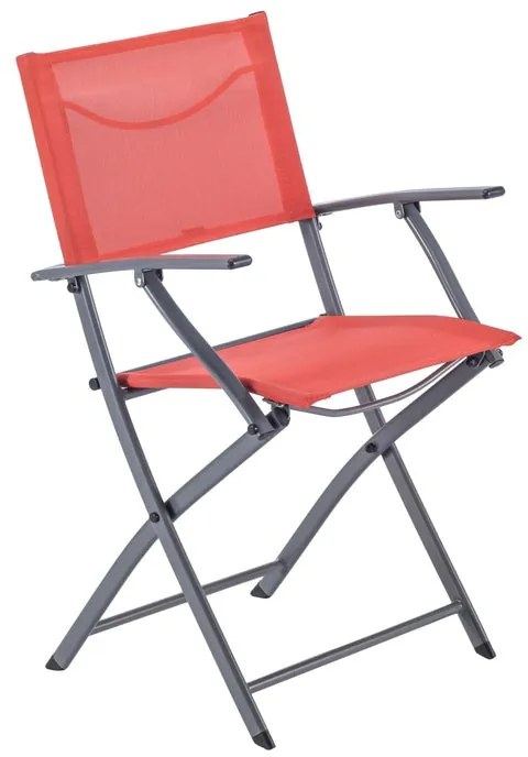 Set tavolo e sedie Stell NATERIAL in acciaio rosso per 2 persone