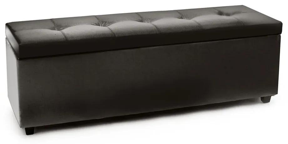 Panca nera per divano con spazio di archiviazione Nice Cassapanca - Tomasucci