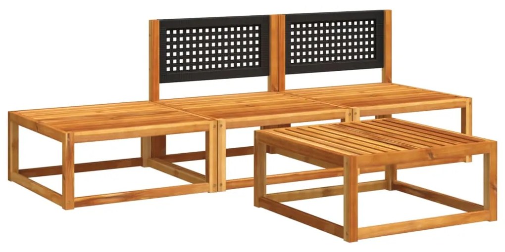 Set divani da giardino 4pz con cuscini legno massello di acacia