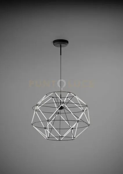 Euclide lampadario sospeso 56cm a led 2700k 4593lm 62w colore nero