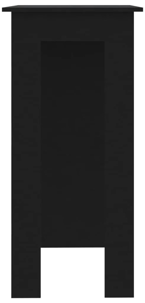 Tavolino da bar con ripiani nero 102x50x103,5cm in truciolato