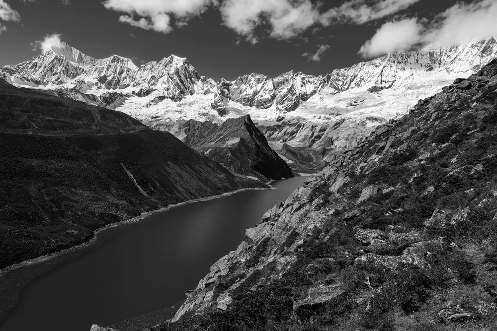 Quadro su tela – Parco nazionale Patagonia in Argentina in bianco e nero