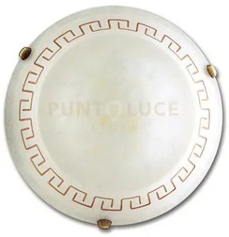 Plafoniera trecento ambra 2 luci attacco e27 40x40x12cm in vetro