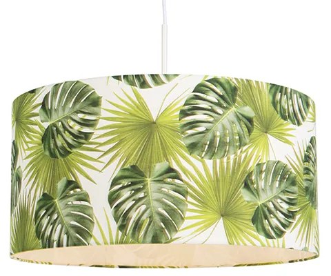 Lampada a sospensione botanica bianca con paralume a foglia 50 cm - Combi 1
