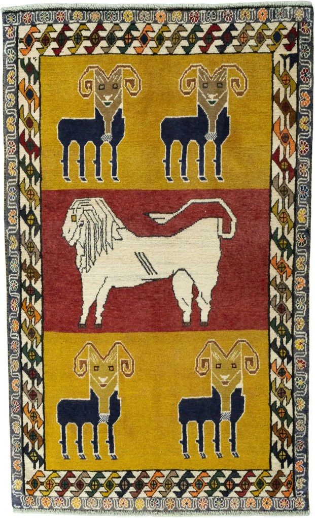 Gabbeh Tappeto 180 x 110 Rosso (Iran) Annodato A Mano