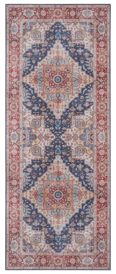 Runner blu scuro e rosso, 80 x 200 cm Sylla - Nouristan