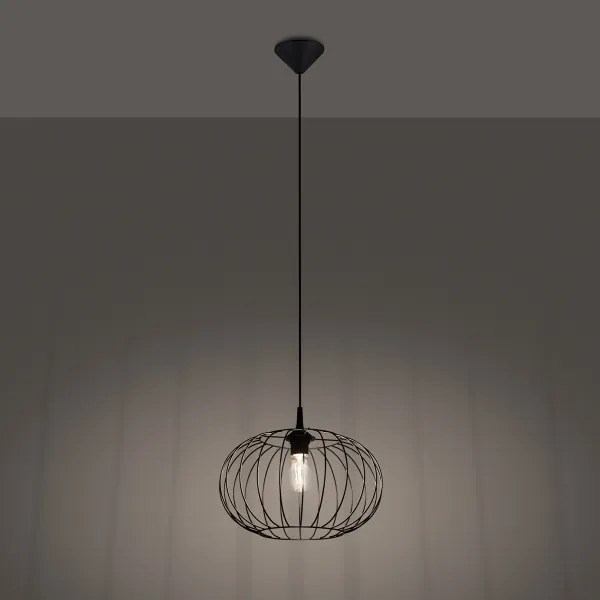 Sollux SL.1185 - Lampadario a sospensione con filo TSUNO 1xE27/15W/230V nero
