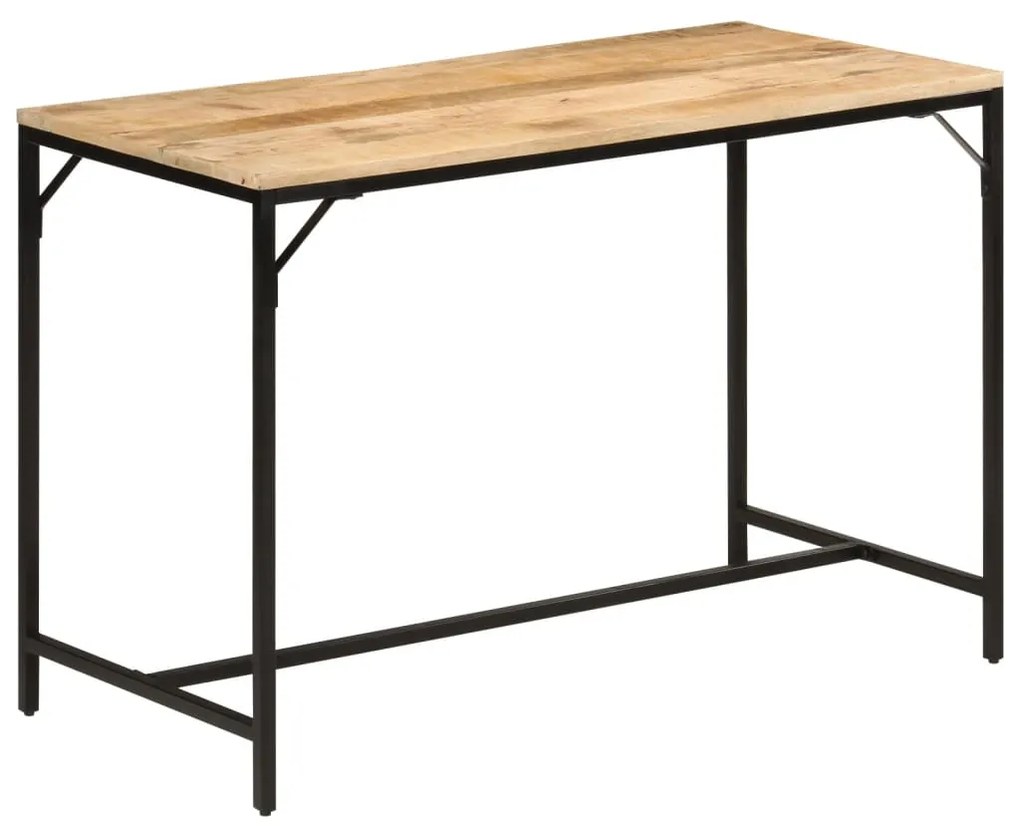 Tavolo Pranzo 110x55x75cm Legno Massello Mango Grezzo E Ferro /