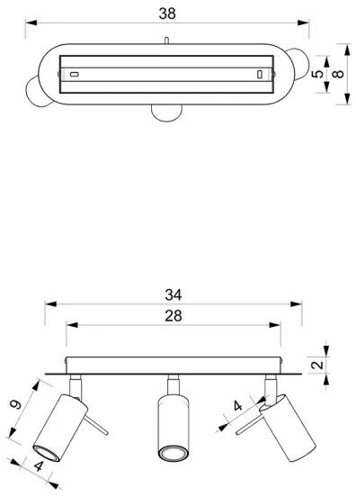 Faretto PRESTON 3xGU10/40W/230V nero