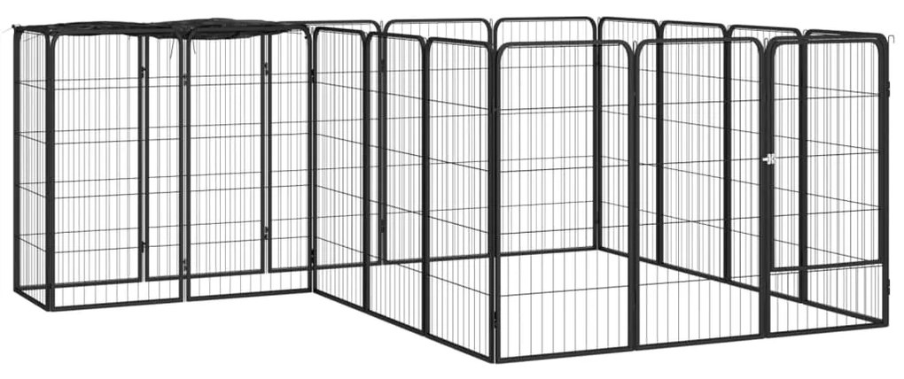Box Cani 18 Pannelli Nero 50x100 Cm Acciaio Verniciato Polvere /