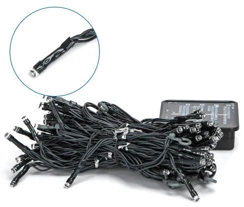 Aigostar - Catena di Natale solare a LED 100xLED/8 funzioni 4x1m IP65 bianco freddo