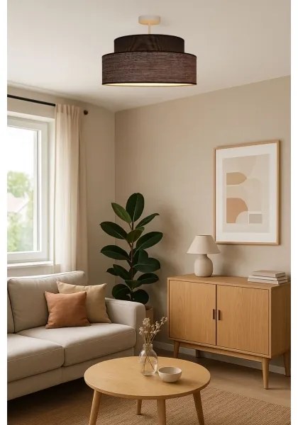 Lampadario a plafone GRACE 1xE27/60W/230V diametro 40 cm marrone/beige