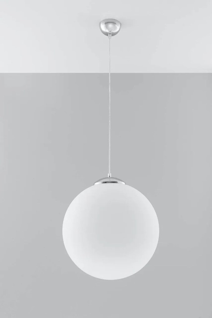 Lampadario a Sospensione in Acciaio e Vetro UGO Ø40 E27 Cromo