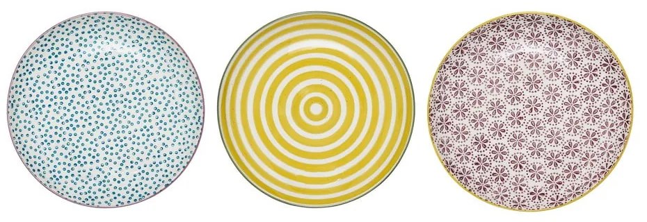 Set di 3 piatti da dessert in gres, ø 16 cm Patrizia - Bloomingville